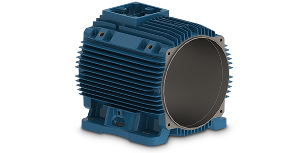 Motor elétrico industrial em destaque